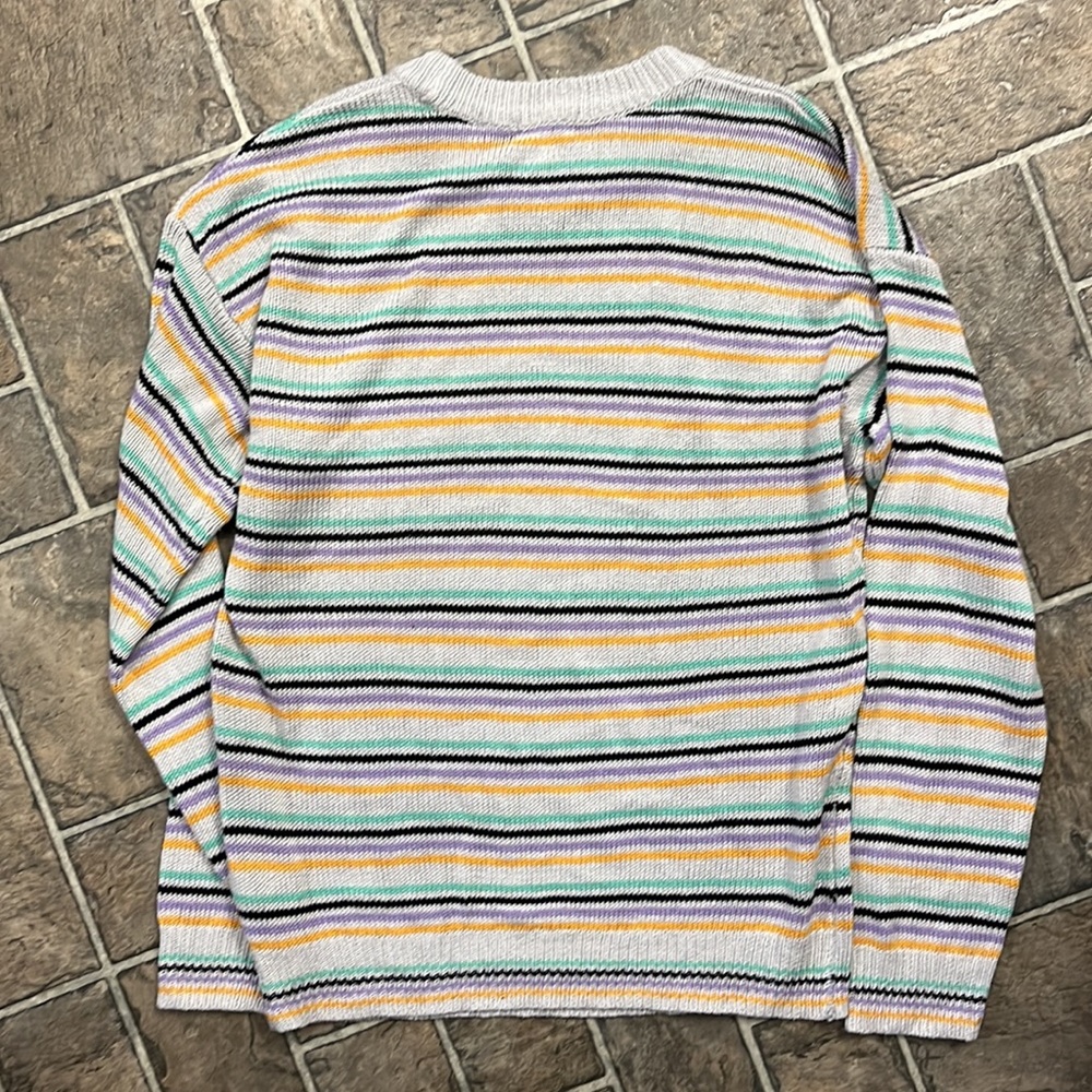 Lavender Striped Knit Sweater